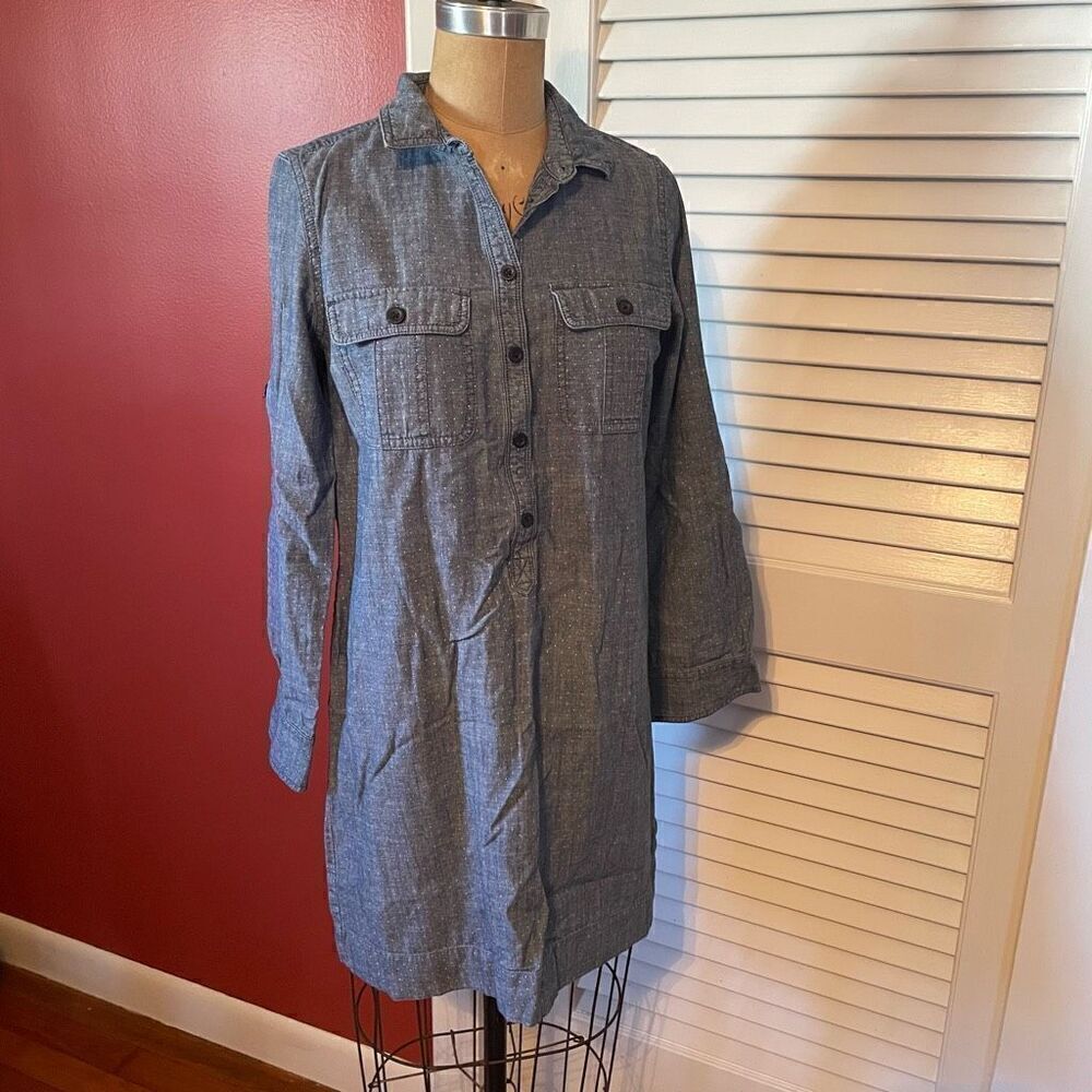 J CREW | denim pullover mini dress XS
